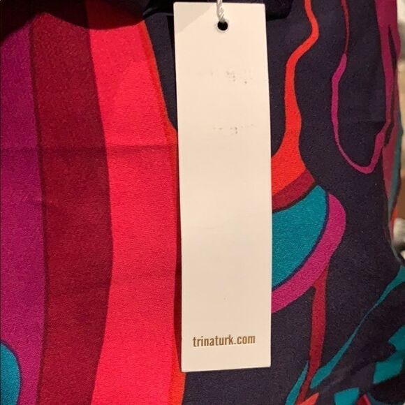 Trina Turk Abstract Multicolor Around Midnight Cutout Dress SZ 2 - Picture 4 of 5